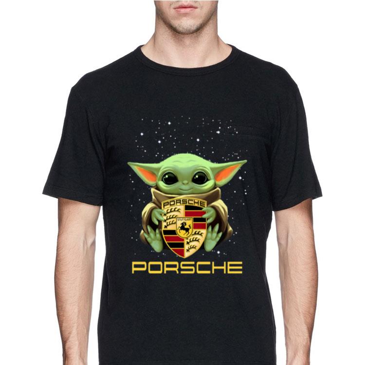 Star Wars Baby Yoda hug Porsche AG logo shirt