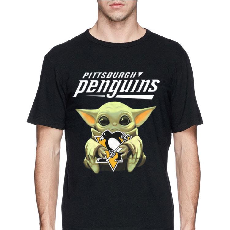Baby Yoda Hug Pittsburgh Penguins shirt