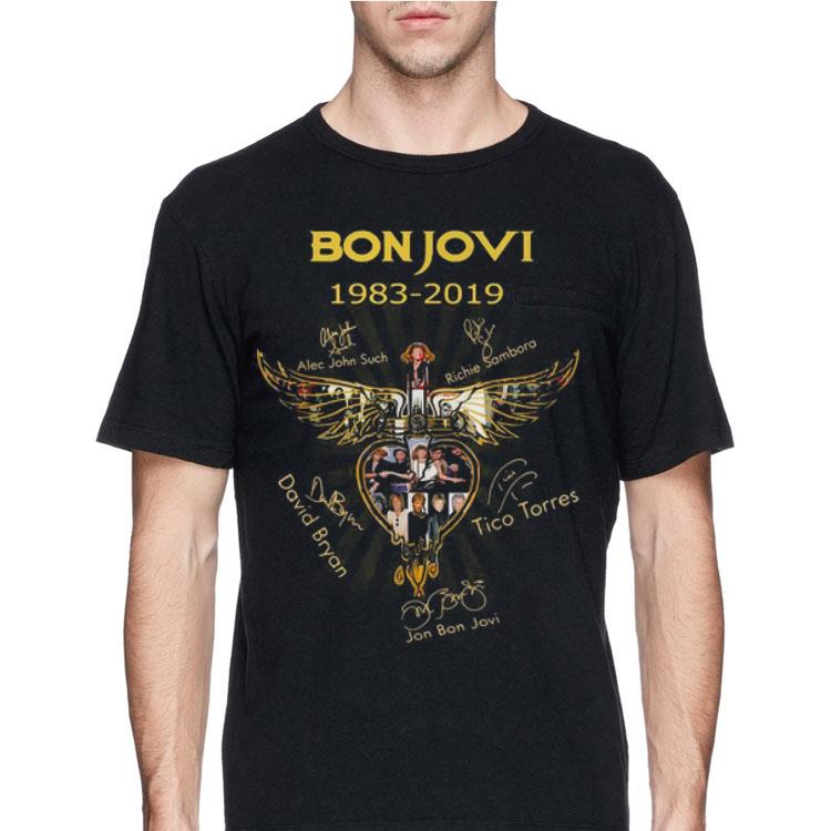 Bon Jovi 1983 2019 all signature Wings Cross Jesus shirt