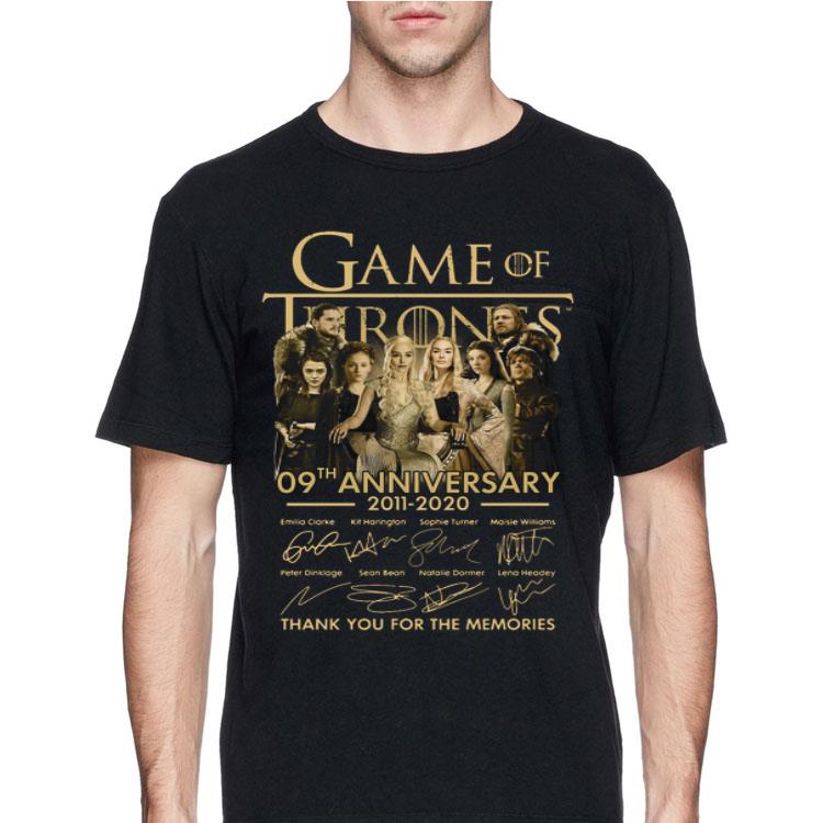 Game Of Thrones 09th Anniversary 2011 -2020 thank you for the memories shirt