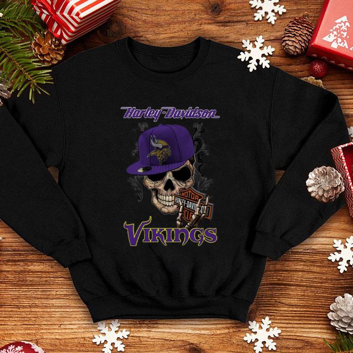 Hot Skull Motor Harley Davidson Cycles mashup Minnesota Vikings Logo shirt