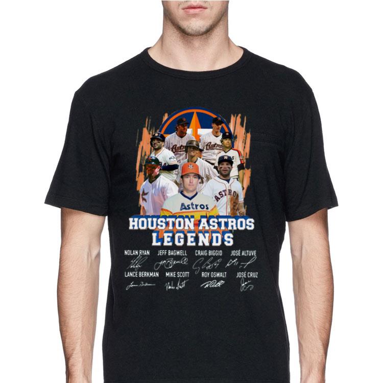 Houston Astros Legends Nolan Ryan Jeff Bagwell Craig Biggio Signatures shirt