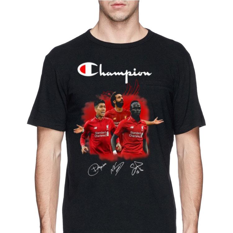 Mohamed Salah Roberto Firmino Sadio Mané Liverpool Champion signatures shirt