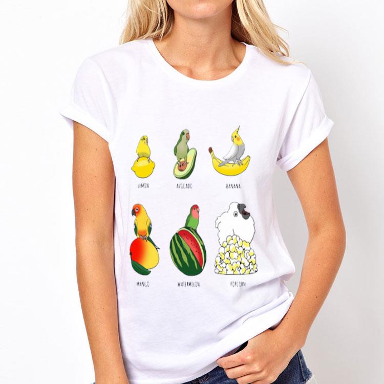 Parrot Lemon Avocado Banana Mango Watermelon Popcorn shirt