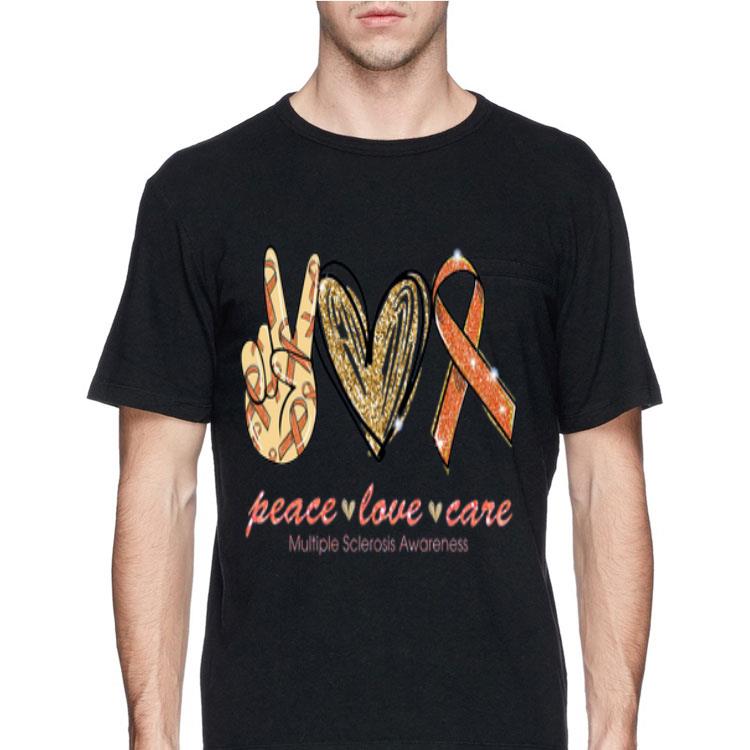 Peace love care multiple sclerosis awareness shirt