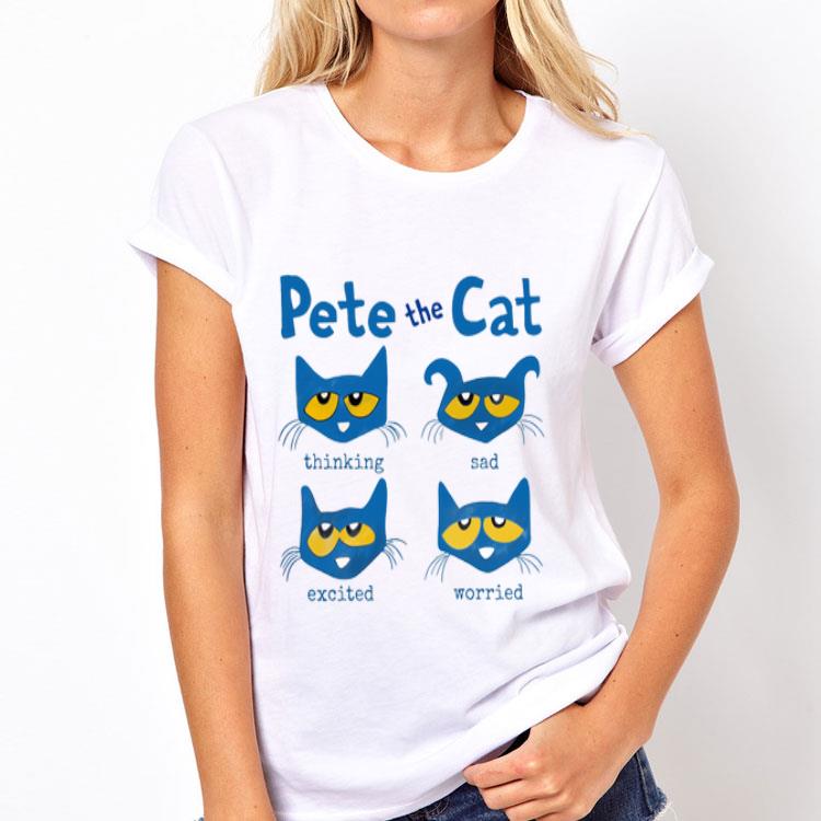 Pete The Cat Thinking Sad Excited Worried shirt