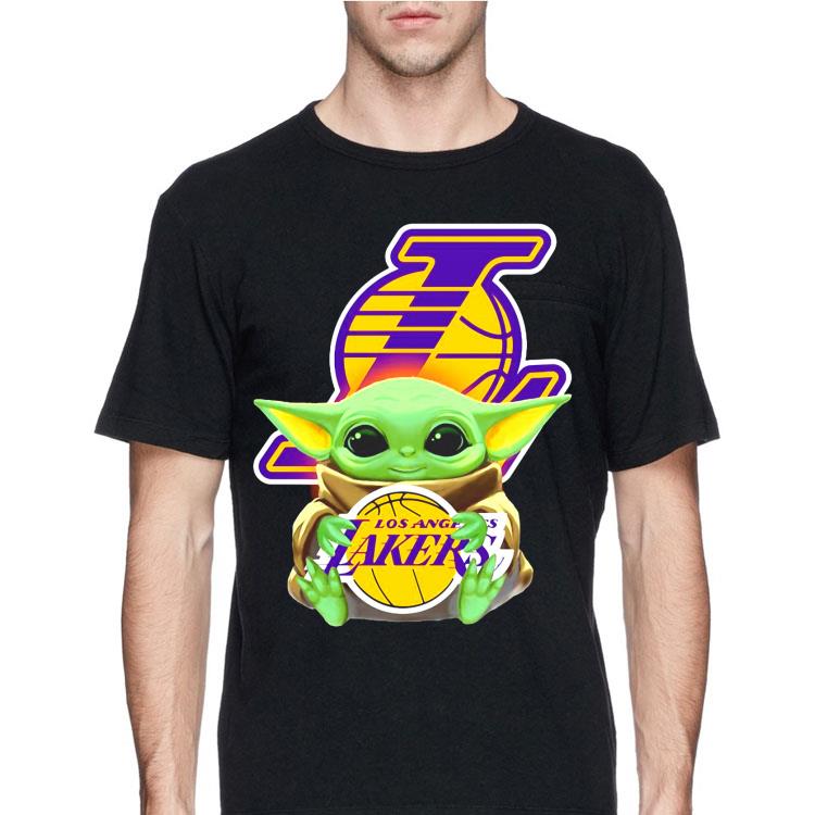Star Wars Baby Yoda hug Los Angeles Lakers logo shirt