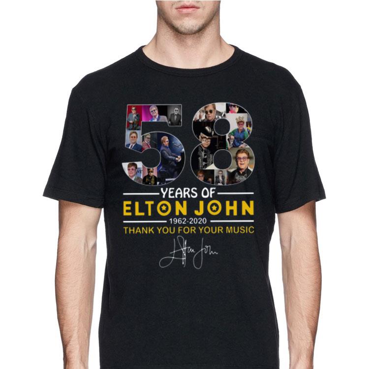 58 Years Of Elton John 1962 2020 Thank You For The Memories Signature shirt
