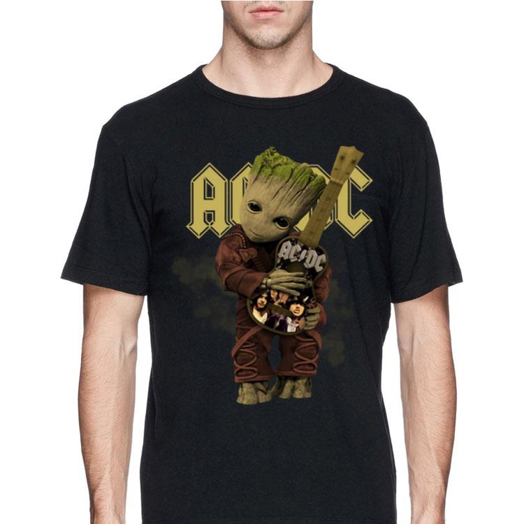 Baby Groot Hug ACDC Guitar shirt