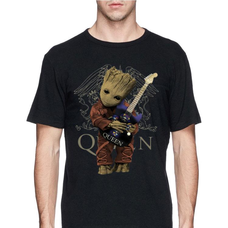 Baby Groot hug Queen guitar shirt