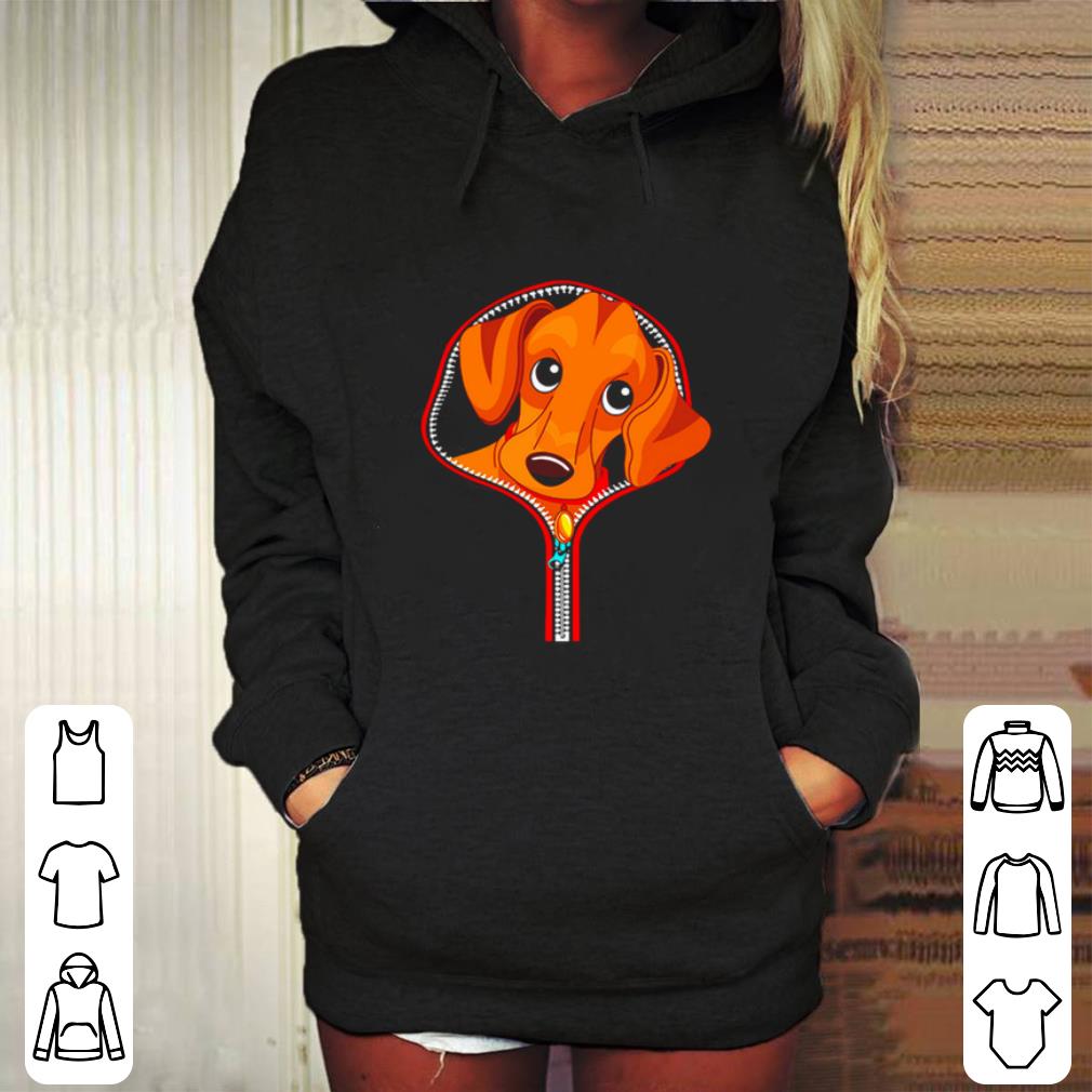 Hot Dachshund out of a zipper shirt