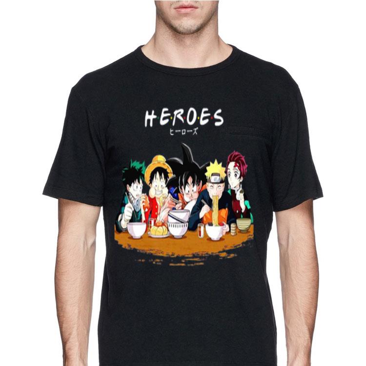 Mashup Heroes Characters Anime Eat Together shirt