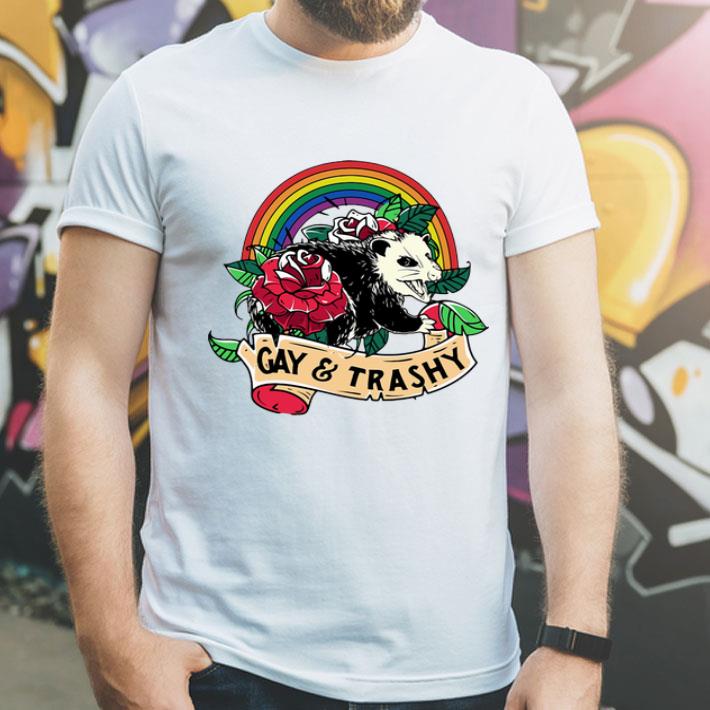 Rainbow Opossum LGBT Gay And Trashy shirt