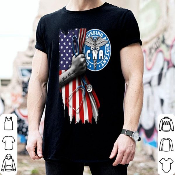 CNA Certified Nursing Assistant Stethoscope American Flag shirt