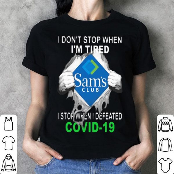 Sam's Club Blood Inside I Stop When I Defeated Covid-19 shirt