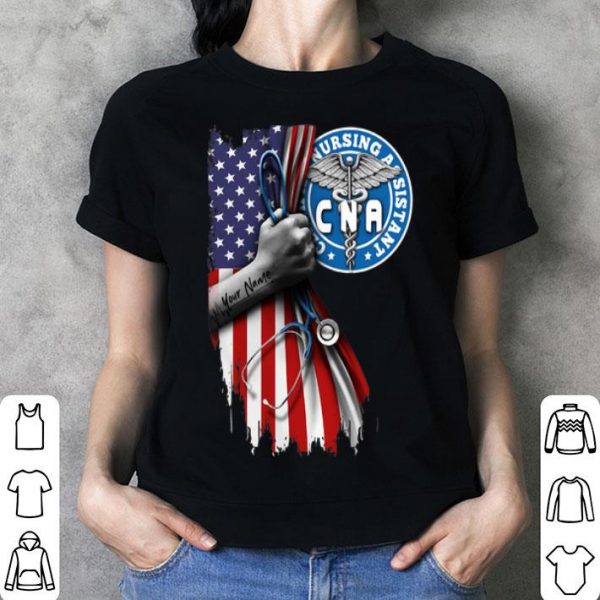 CNA Certified Nursing Assistant Stethoscope American Flag shirt