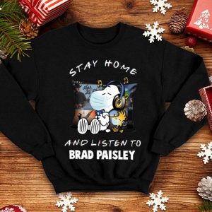 Snoopy Woodstock Stay Home And Listen To Brad Paisley shirt