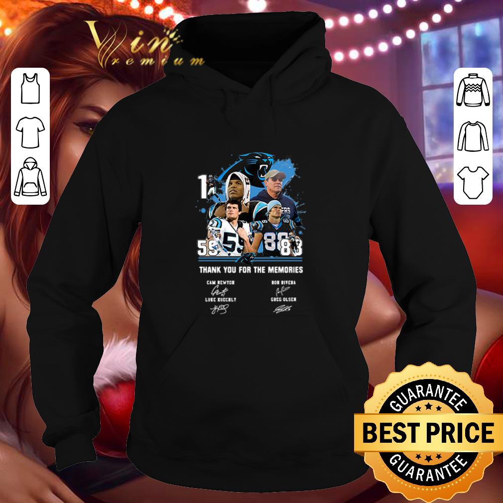 Funny Carolina Panthers thank you for the memories signatures shirt 7 Funny Carolina Panthers thank you for the memories signatures shirt