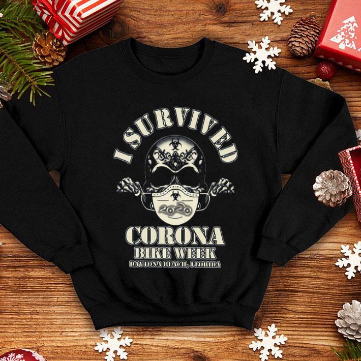 Skull I Survived Corona Bike Week Daytona Beach Florida shirt