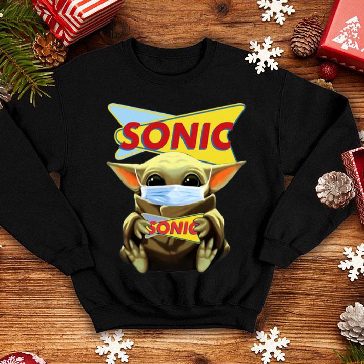 Star Wars Baby Yoda Mask Hug Sonic Covid-19 shirt