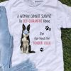 A Woman Cannot Survive On Self Quarantine Alone Border Collie shirt