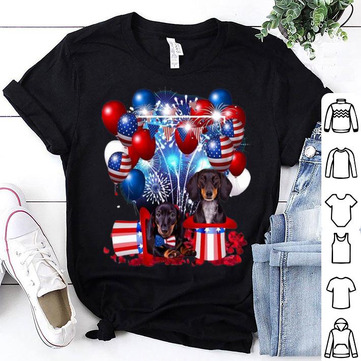 Dachshund Independent American Flag shirt