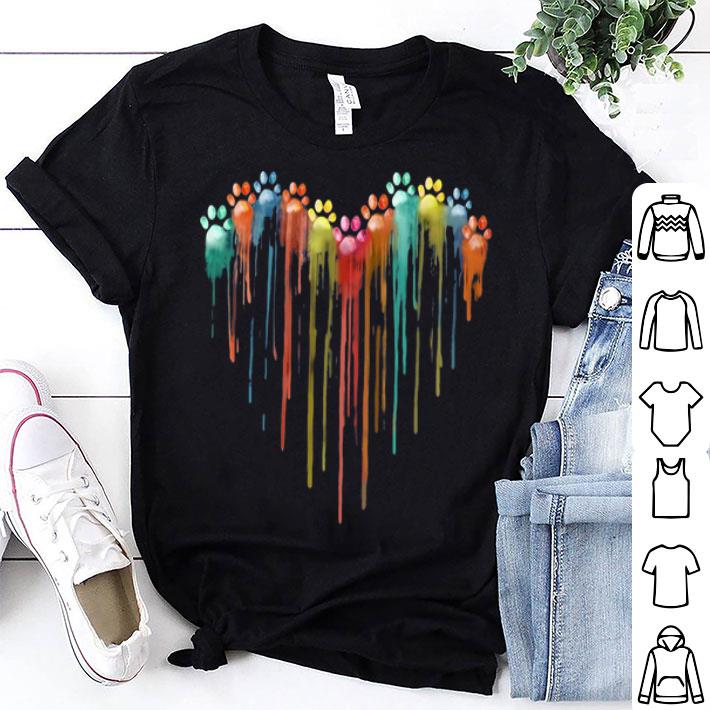 Dog Paw Heart Watercolor Dog Lover shirt