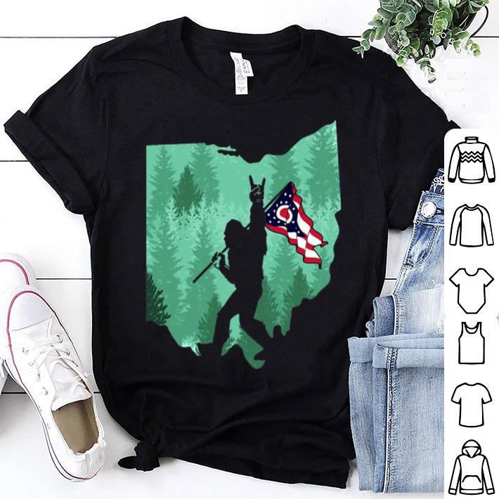 Bigfoot Rock And Roll Ohio Flag shirt