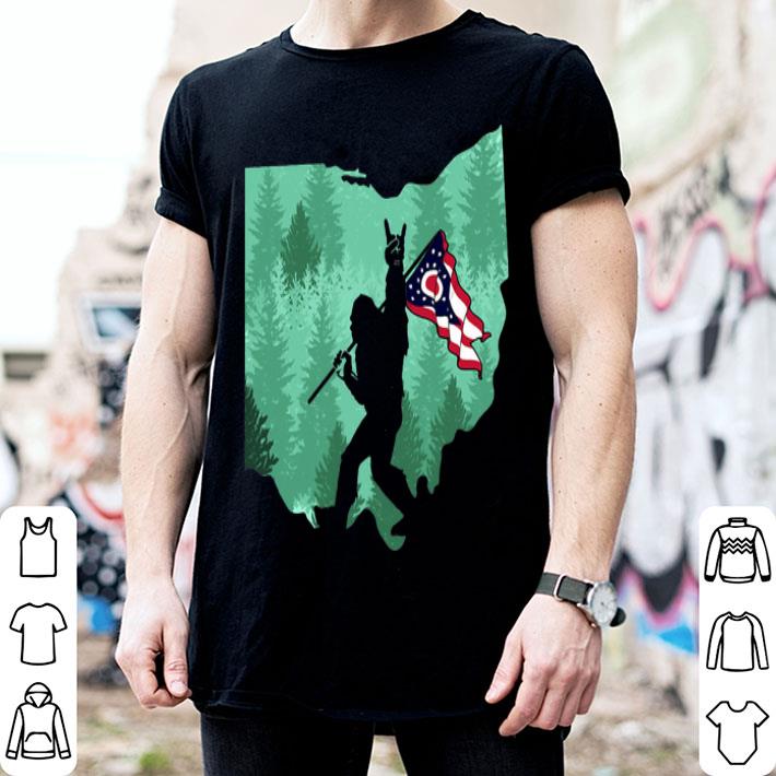 Bigfoot Rock And Roll Ohio Flag shirt