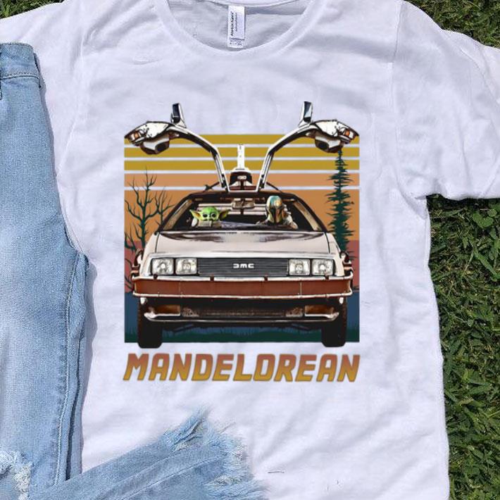Vintage Star Wars Baby Yoda And Mandalorian Driving shirt