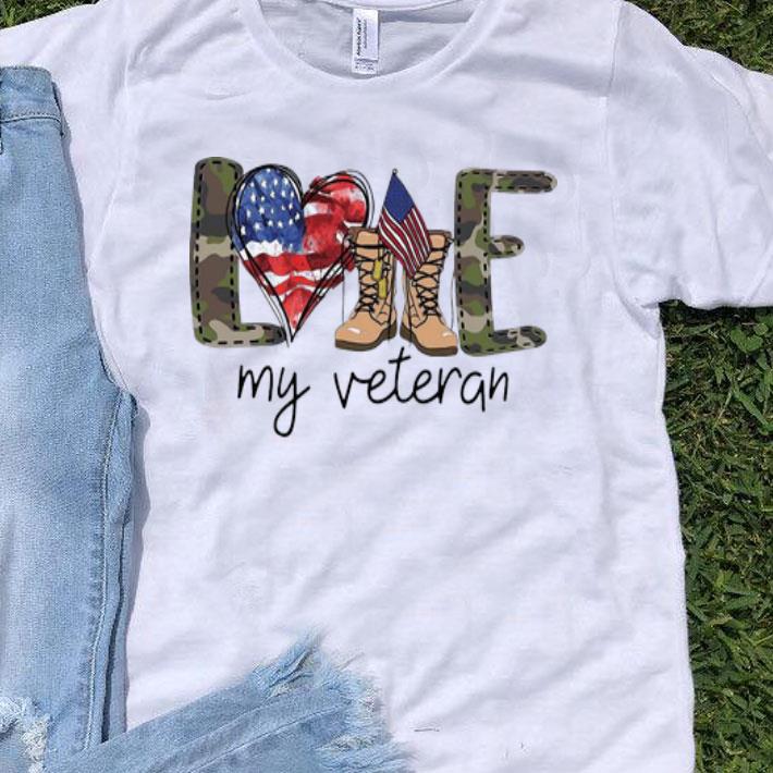 Love My Veteran Boots American Flag shirt