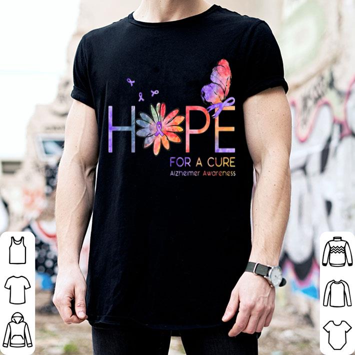 Butterfly Hope For A Cure Alzheimer Awareness Daisy Flower shirt