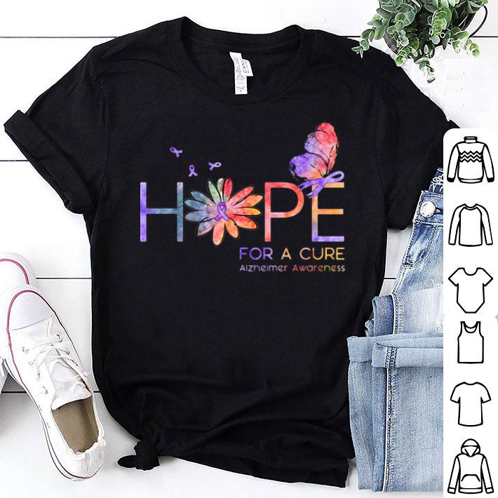 Butterfly Hope For A Cure Alzheimer Awareness Daisy Flower shirt