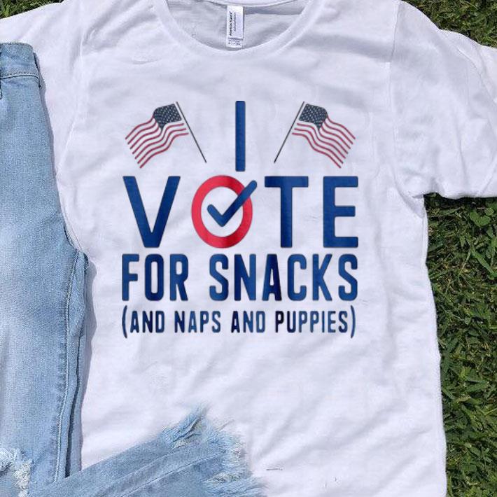 American Flag Vote For Snacks And Naps And Puppies Independence Day shirt