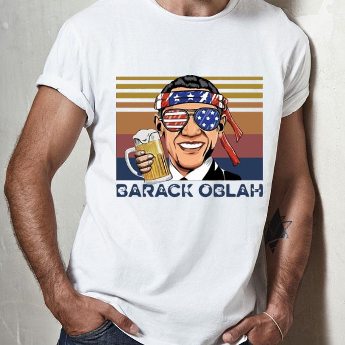 Vintage Barack Obama Barack Oblah Drink 4th Of July American Flag shirt