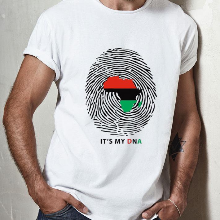 Black It's In My DNA African Flag Map Fingerprints shirt