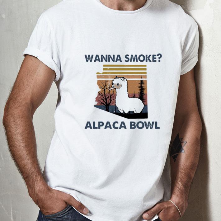 Vintage Llama Wanna Smoke Alpaca Bowl Arizona Map shirt