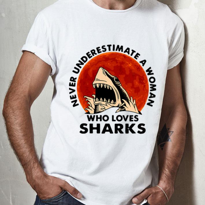 Neve Underestimate A Woman Who Loves Sharks shirt