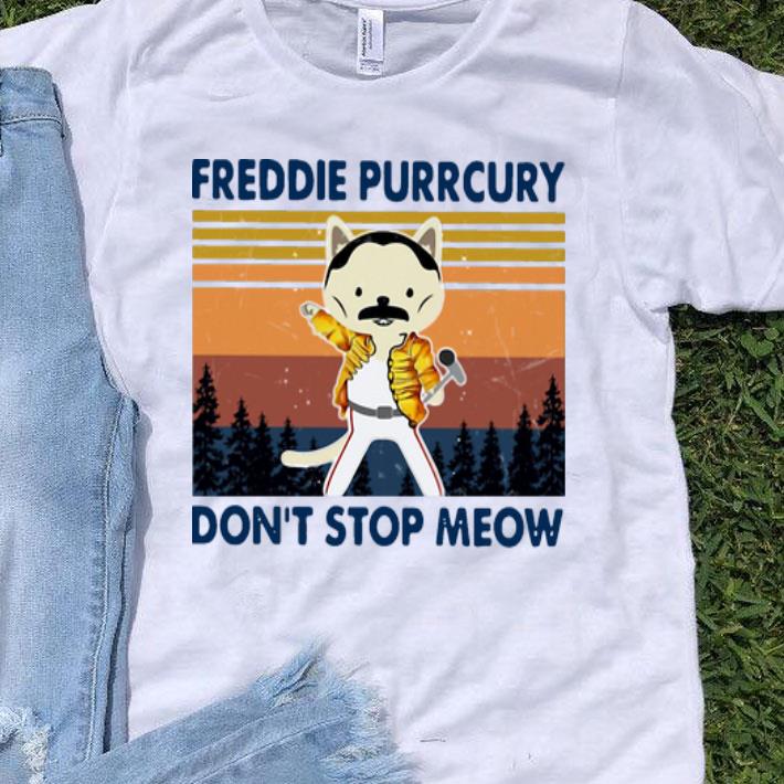 Vintage Cat Freddie Purrcury Don’t Stop Meow shirt