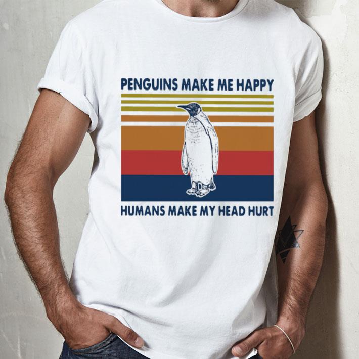 Vintage Penguins Make Me Happy Humans Make My Head Hurt shirt