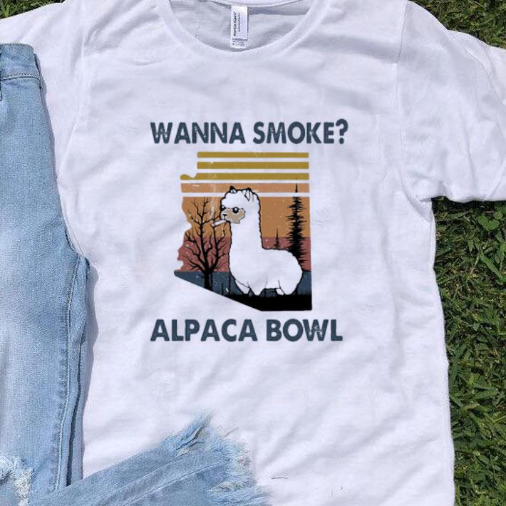 Vintage Llama Wanna Smoke Alpaca Bowl Arizona Map shirt