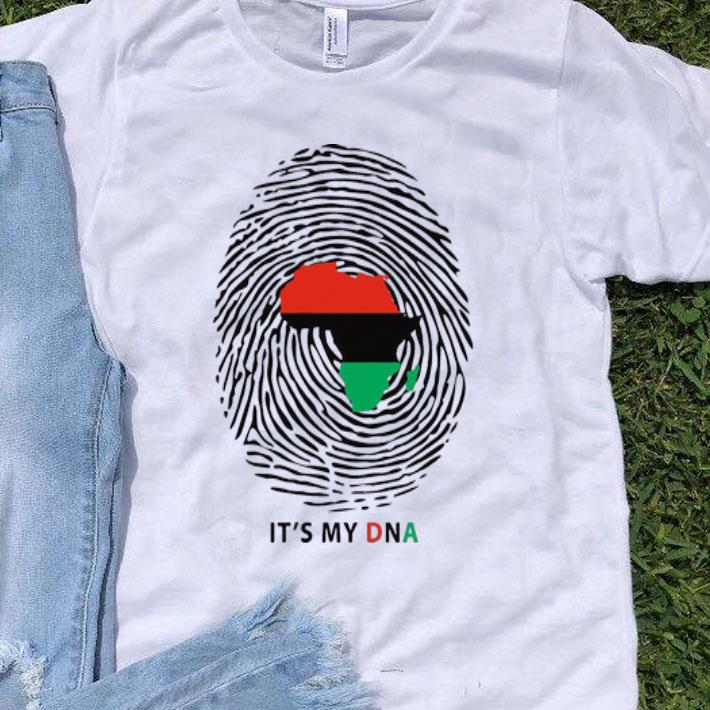 Black It's In My DNA African Flag Map Fingerprints shirt