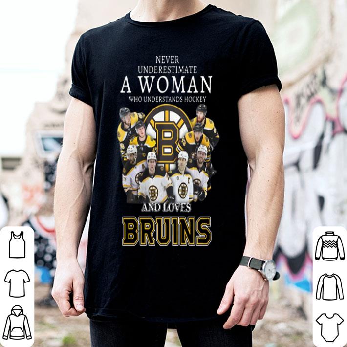 Never Underestimate A Woman Who Understand Hockey And Loves Bruins shirt