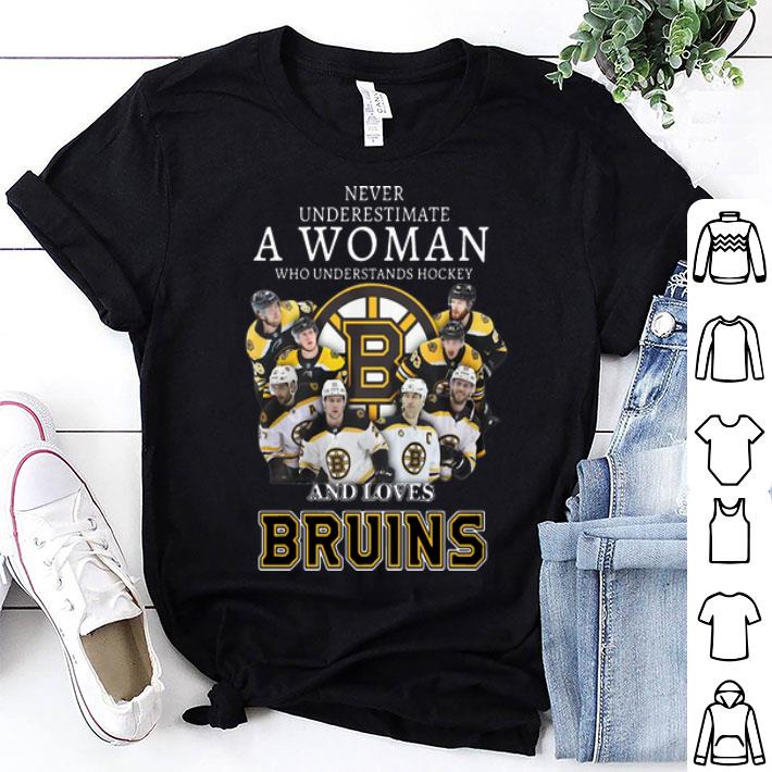 Never Underestimate A Woman Who Understand Hockey And Loves Bruins shirt