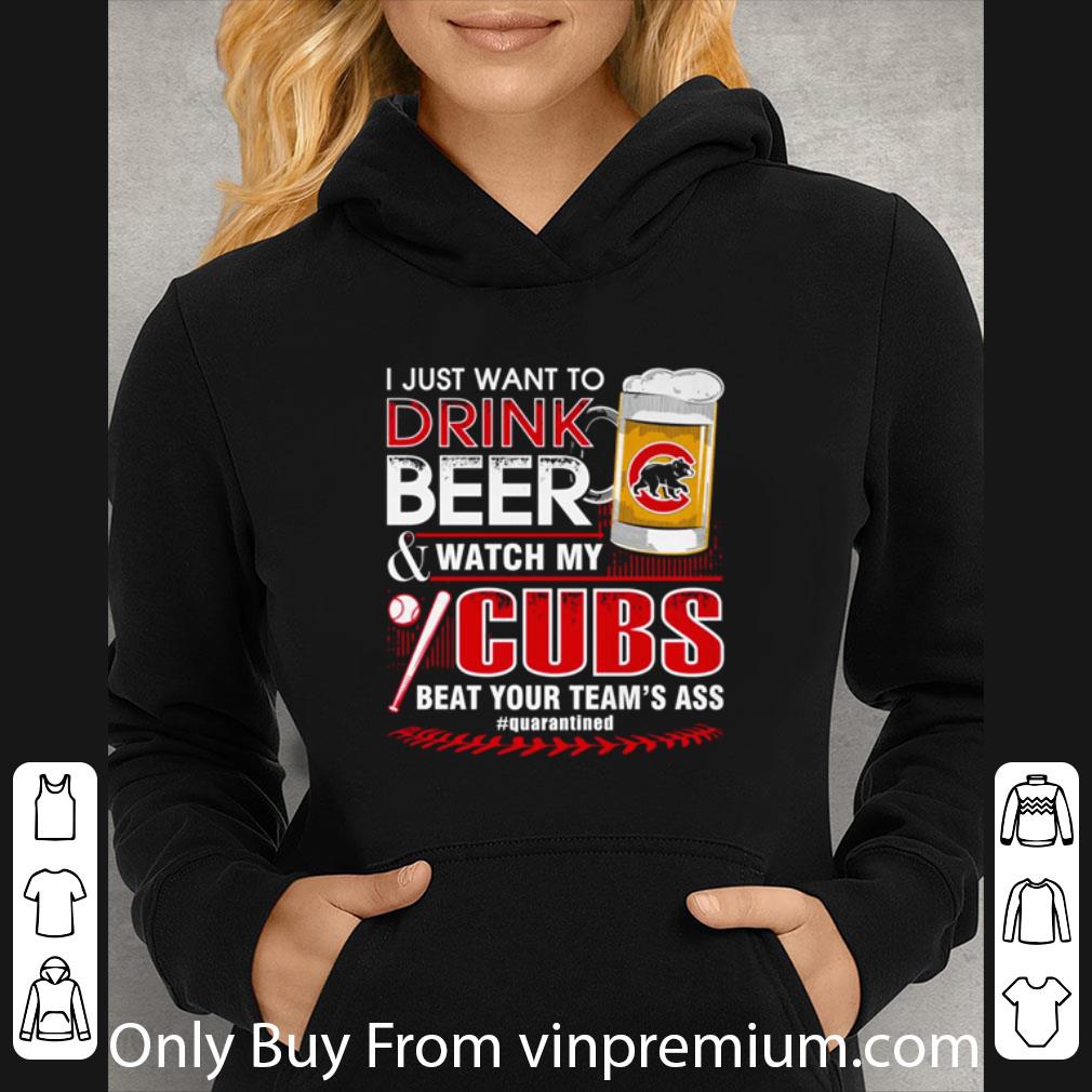 Top I Just Want To Drink Beer And Watch My Chicago Cubs Covid-19 shirt