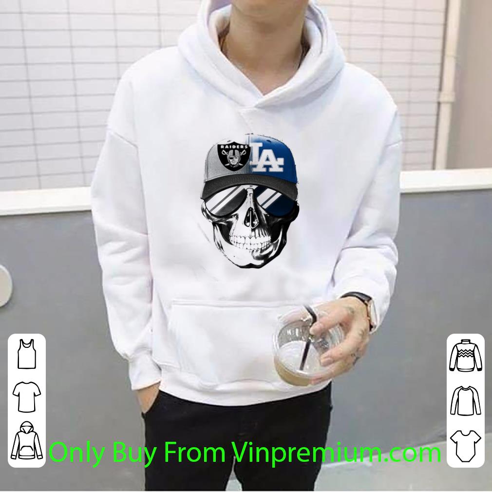Hot Skull Smiling Los Angeles Raiders And Los Angeles Dodgers shirt