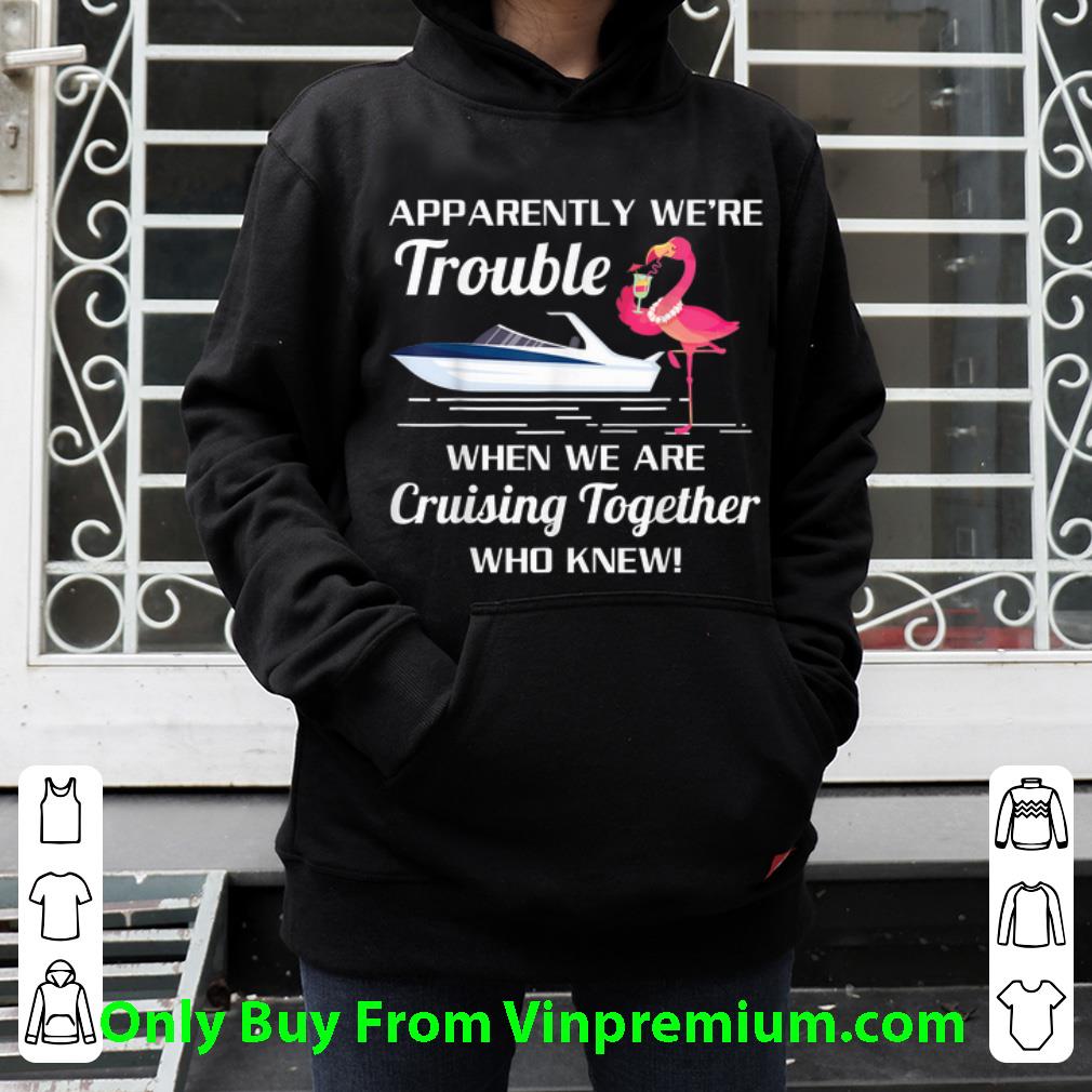 Premium Apparently We're Trouble When We Are Cruising Together Boat Flamingo shirt