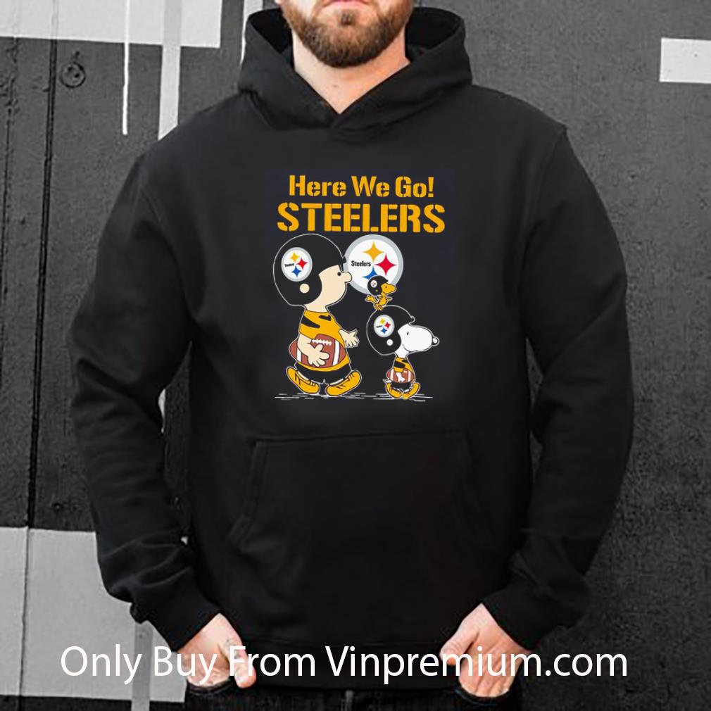 Pretty Here We Go Steelers Snoopy Charlie Brown shirt