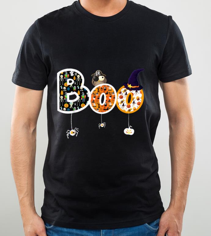 Hot Boo Halloween Costume Spiders, Ghosts, Pumkin & Witch Hat shirt