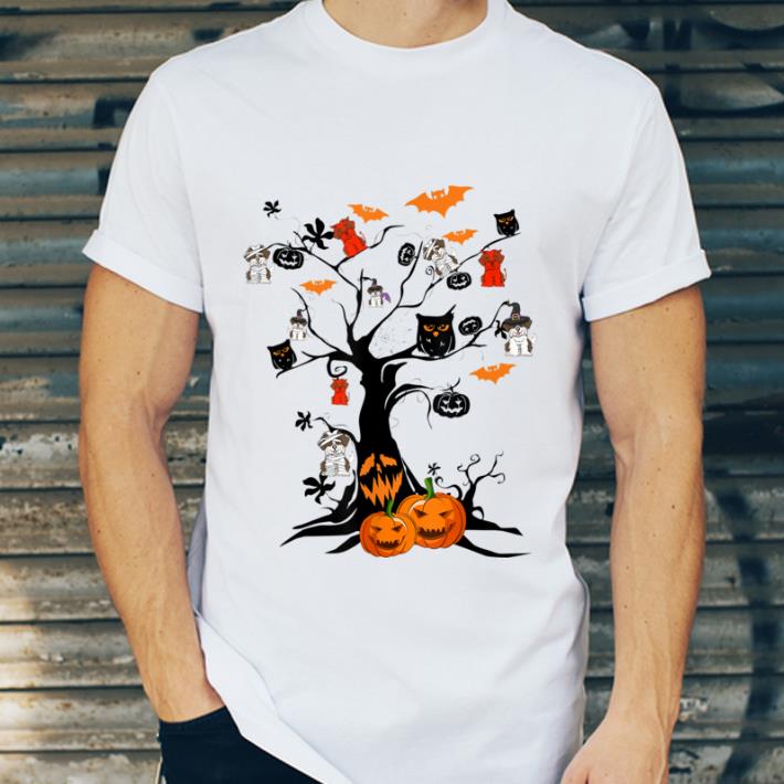 Official Tree Pumpkin Shih Tzu Dog Halloween Dog Mom lovers shirt
